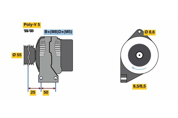 Alternator/Dynamo Bosch 0 986 049 540