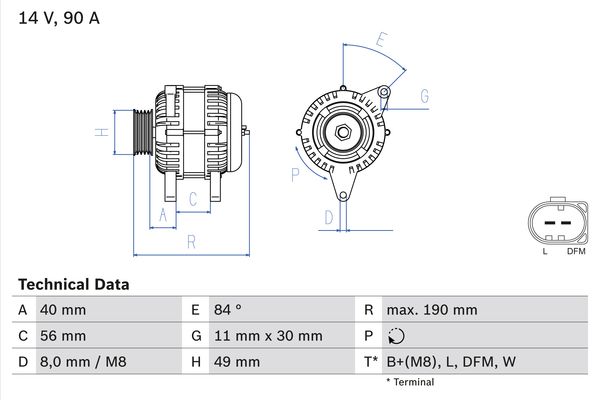 Bosch Alternator/Dynamo 0 986 049 640