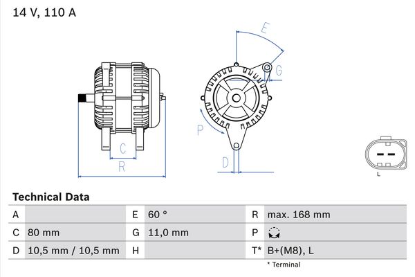 Bosch Alternator/Dynamo 0 986 080 060