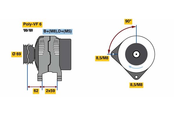 Alternator/Dynamo Bosch 0 986 080 080