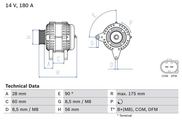 Bosch Alternator/Dynamo 0 986 080 090