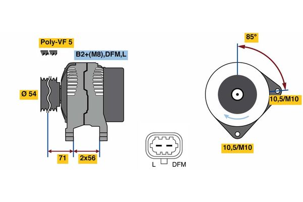 Alternator/Dynamo Bosch 0 986 080 100