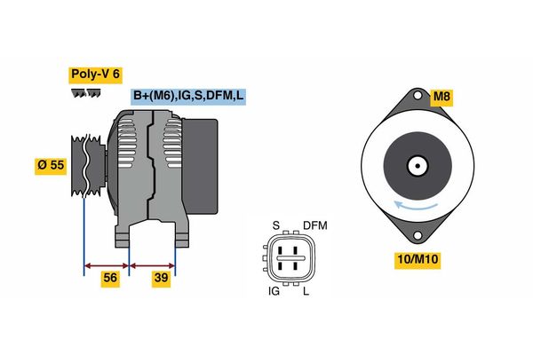 Alternator/Dynamo Bosch 0 986 080 450