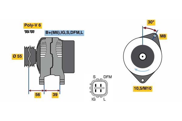 Alternator/Dynamo Bosch 0 986 080 460