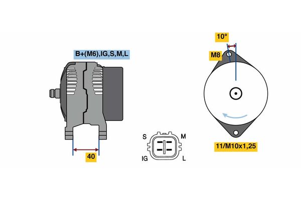 Alternator/Dynamo Bosch 0 986 080 470