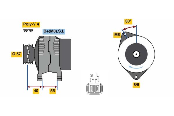 Alternator/Dynamo Bosch 0 986 080 790