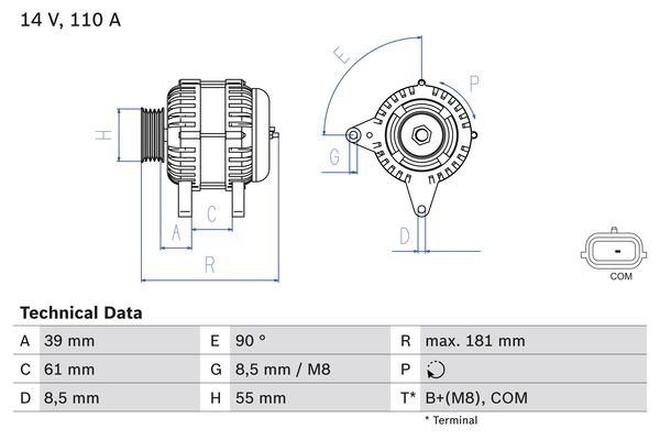 Bosch Alternator/Dynamo 0 986 080 800