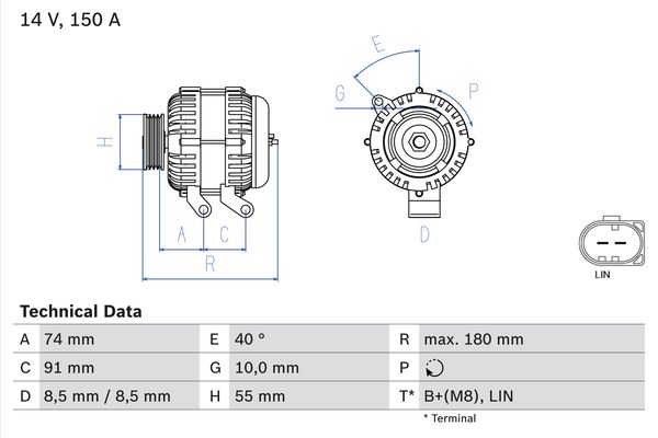 Bosch Alternator/Dynamo 0 986 080 810