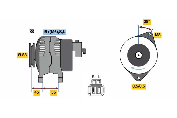 Alternator/Dynamo Bosch 0 986 080 880