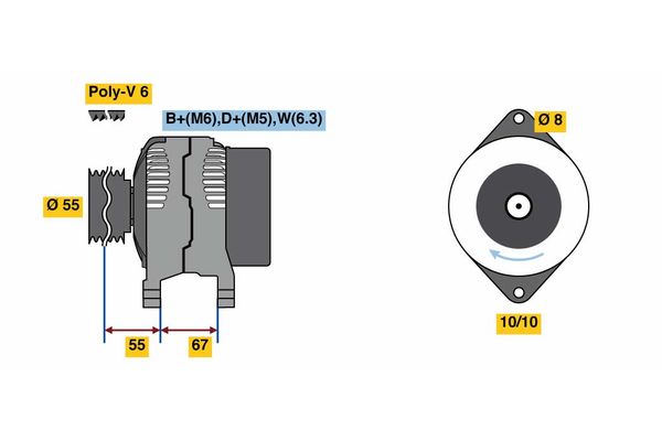 Alternator/Dynamo Bosch 0 986 080 900