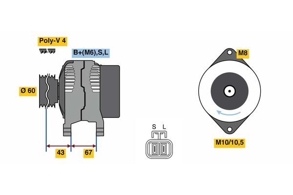 Alternator/Dynamo Bosch 0 986 080 940