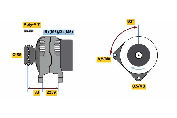 Alternator/Dynamo Bosch 0 986 080 950