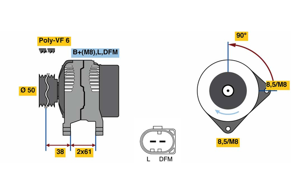 Alternator/Dynamo Bosch 0 986 080 970