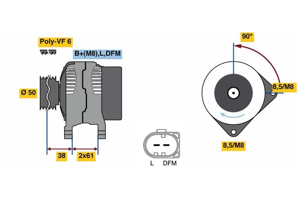 Alternator/Dynamo Bosch 0 986 080 970