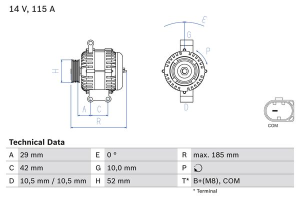 Alternator/Dynamo Bosch 0 986 081 040