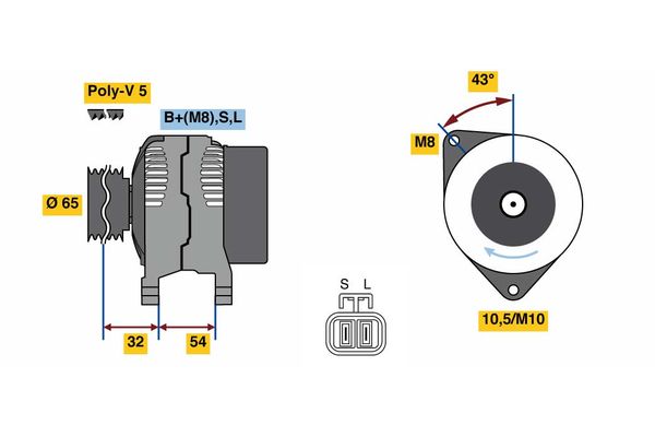 Alternator/Dynamo Bosch 0 986 081 050
