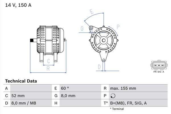 Bosch Alternator/Dynamo 0 986 081 140