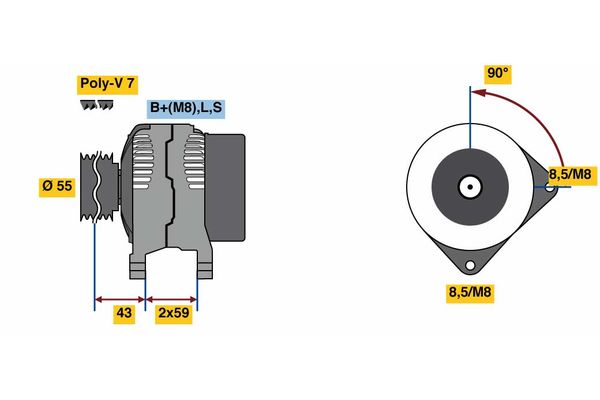 Alternator/Dynamo Bosch 0 986 081 220