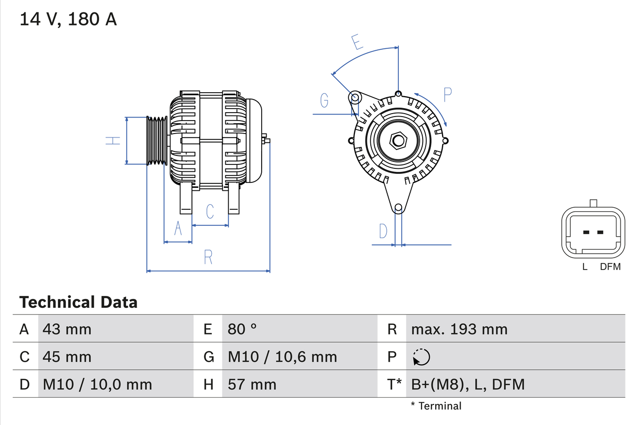 Bosch Alternator/Dynamo 0 986 081 330