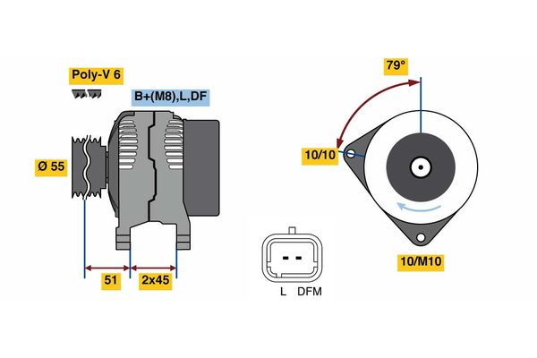 Alternator/Dynamo Bosch 0 986 081 350