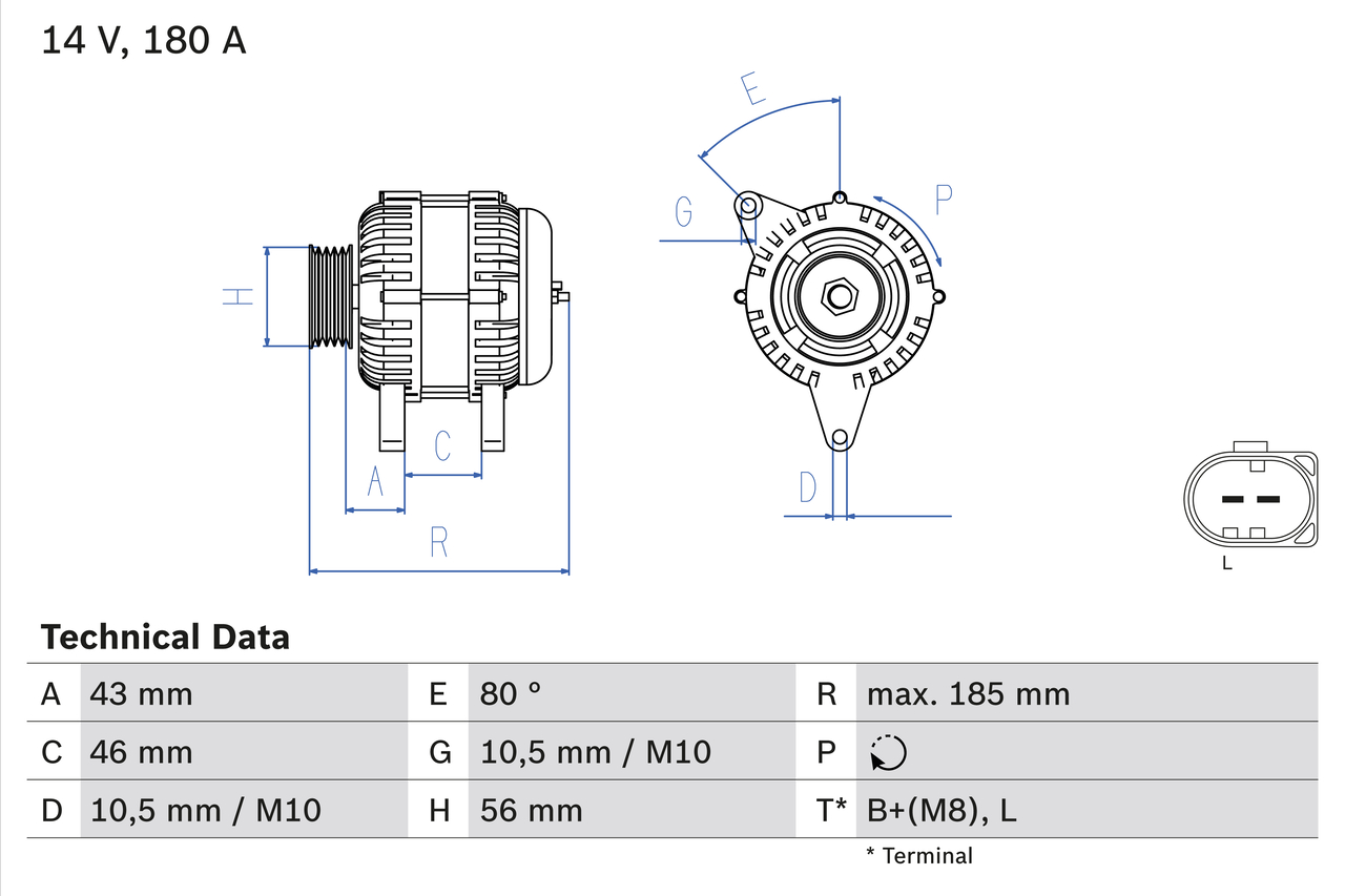 Bosch Alternator/Dynamo 0 986 081 390