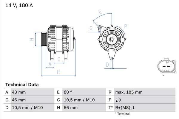 Bosch Alternator/Dynamo 0 986 081 390