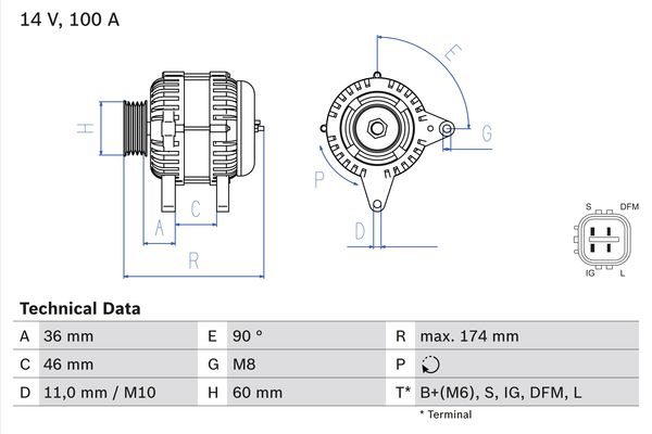 Bosch Alternator/Dynamo 0 986 082 060