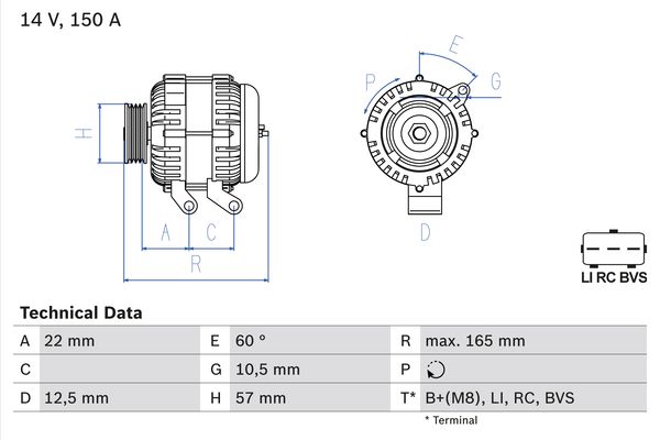 Bosch Alternator/Dynamo 0 986 082 400