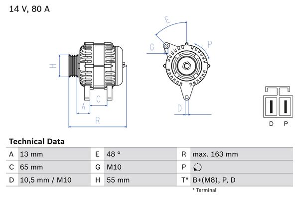 Bosch Alternator/Dynamo 0 986 082 710