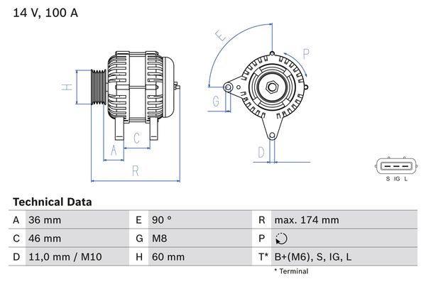 Bosch Alternator/Dynamo 0 986 082 760