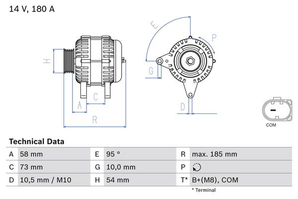 Bosch Alternator/Dynamo 0 986 082 850