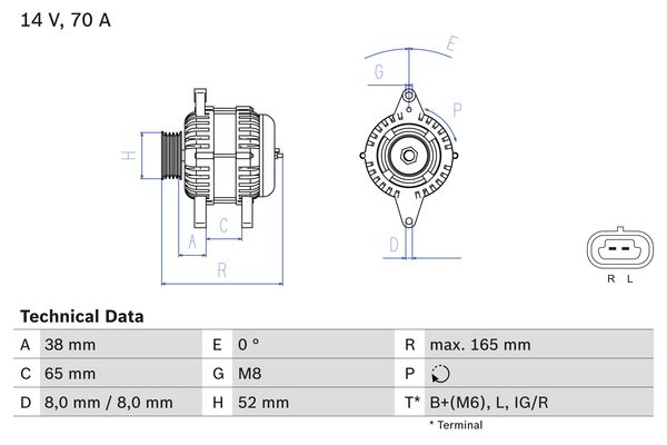 Bosch Alternator/Dynamo 0 986 082 910