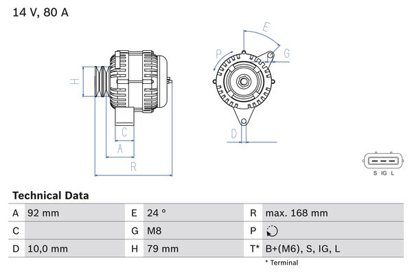 Alternator/Dynamo Bosch 0 986 083 720