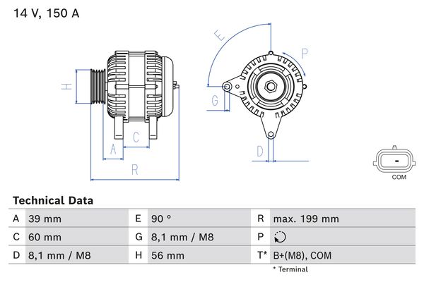 Bosch Alternator/Dynamo 0 986 084 070