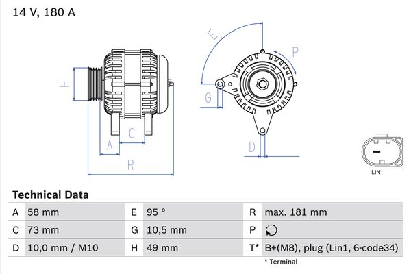 Bosch Alternator/Dynamo 0 986 084 630