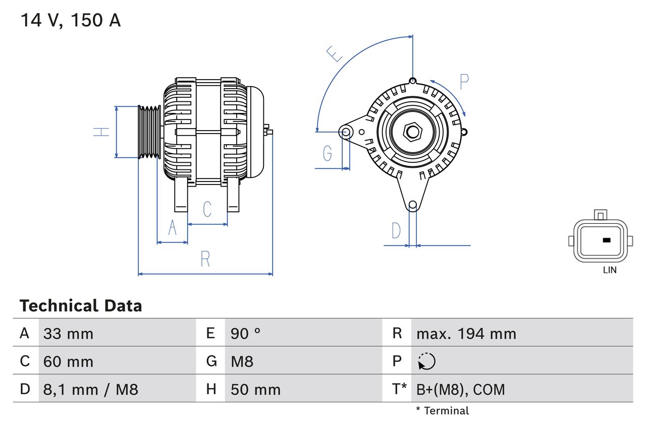 Bosch Alternator/Dynamo 0 986 084 690