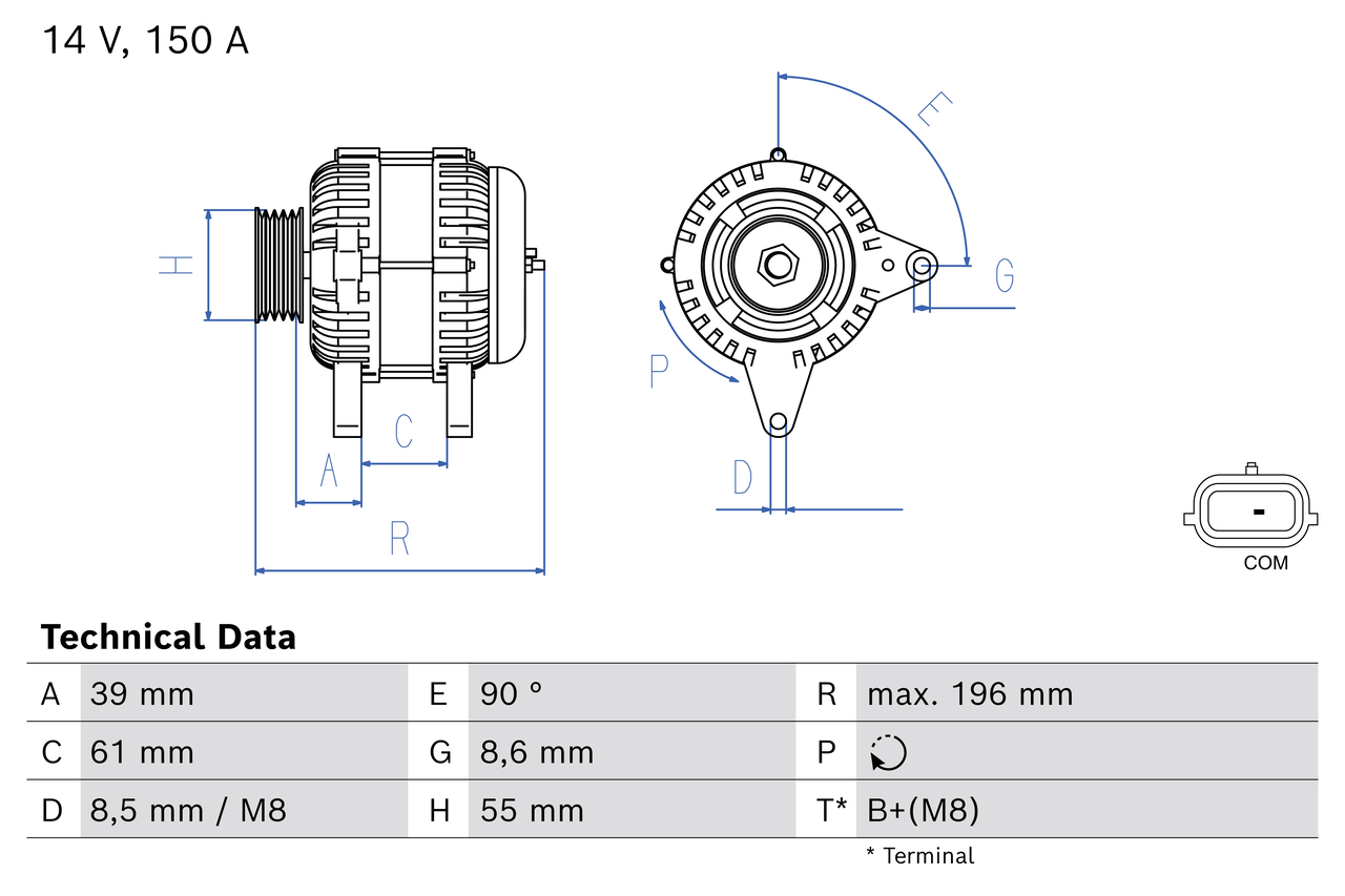 Alternator/Dynamo Bosch 0 986 084 870