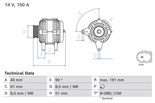 Bosch Alternator/Dynamo 0 986 085 020