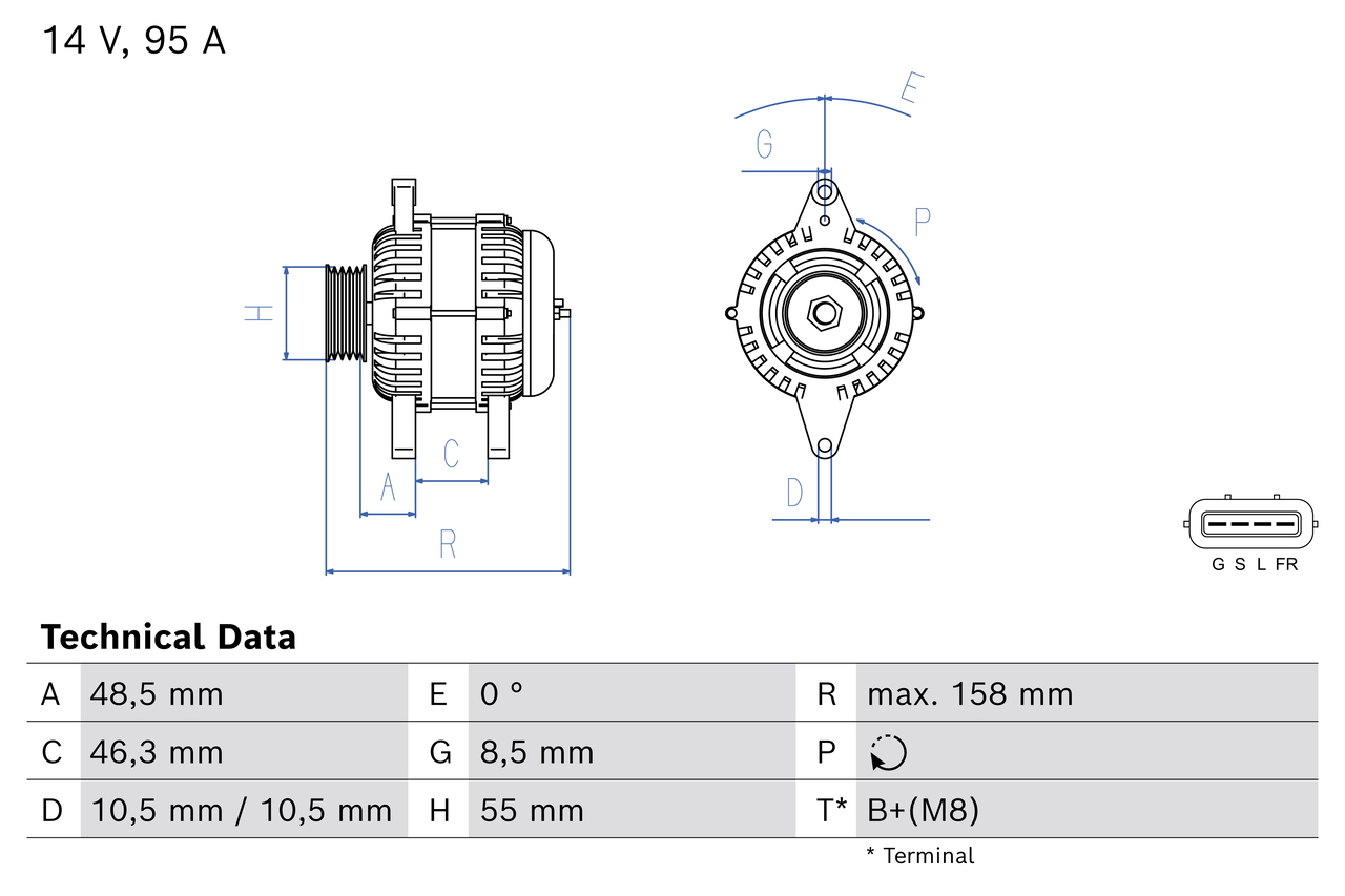 Alternator/Dynamo Bosch 0 986 085 070
