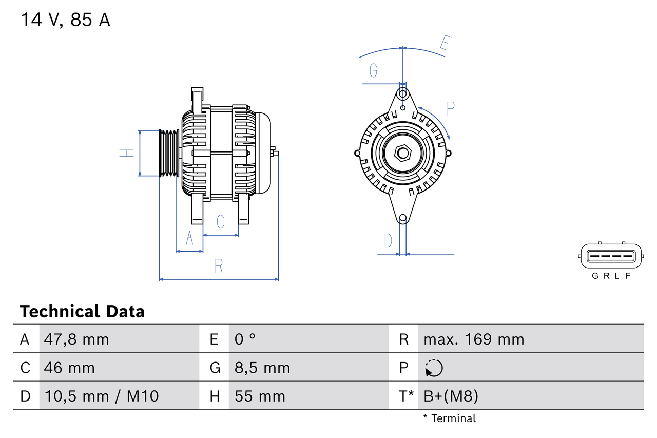 Alternator/Dynamo Bosch 0 986 085 160