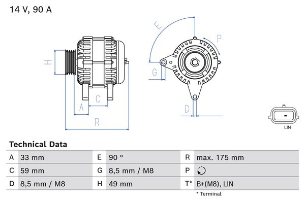 Bosch Alternator/Dynamo 0 986 085 170