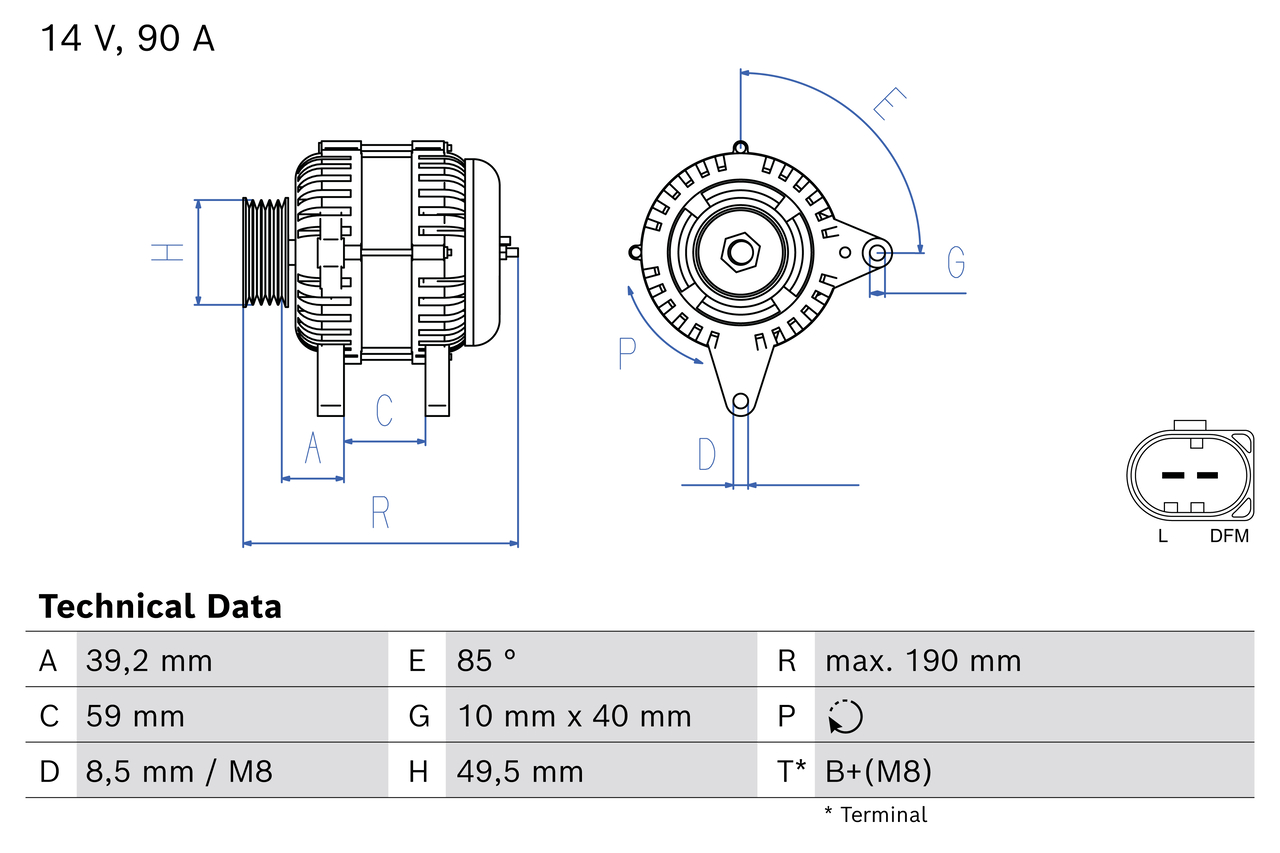 Dynamo / Alternator Bosch 0 986 086 660