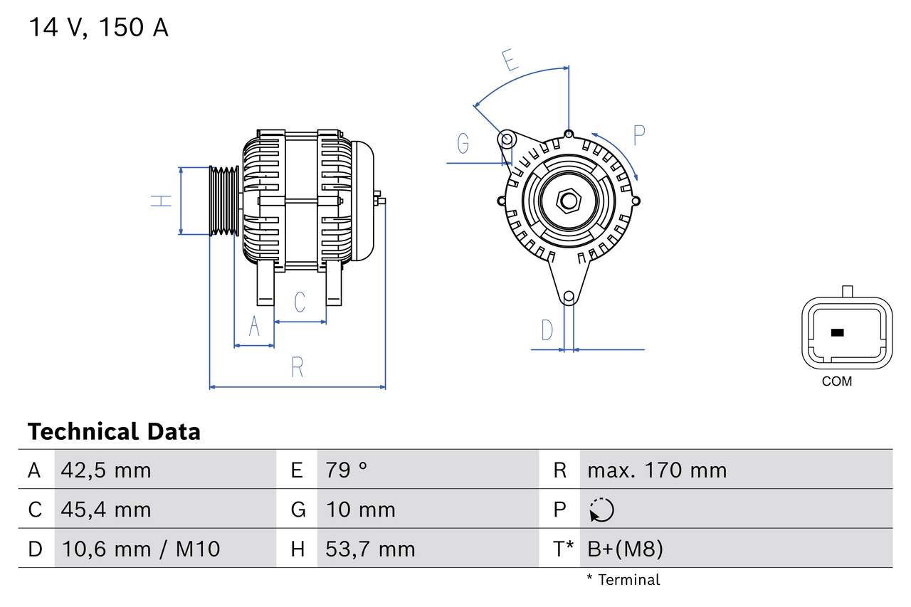 Dynamo / Alternator Bosch 0 986 086 810