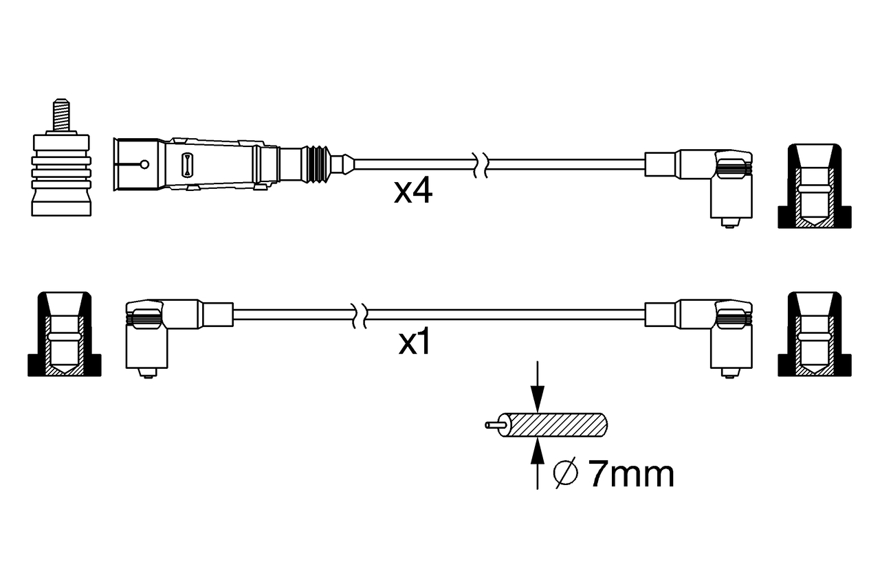 Bosch Bougiekabelset 0 986 356 376