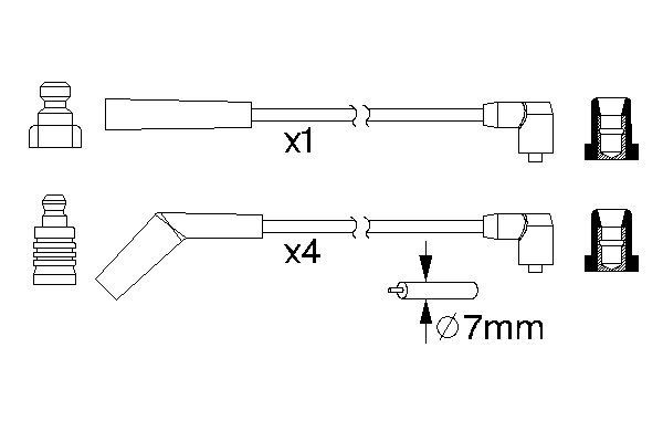 Bosch Bougiekabelset 0 986 357 153