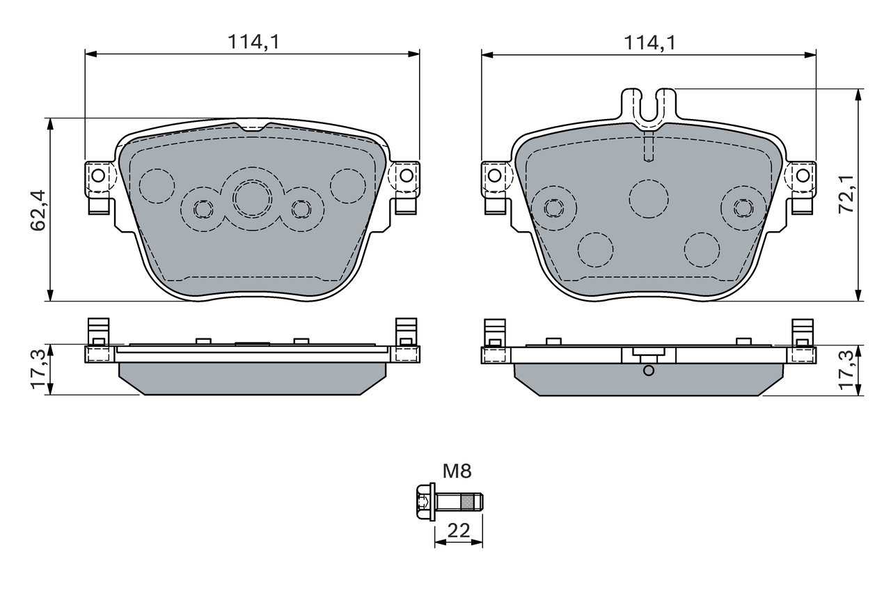 Bosch Remblokkenset, schijfrem 0 986 460 133
