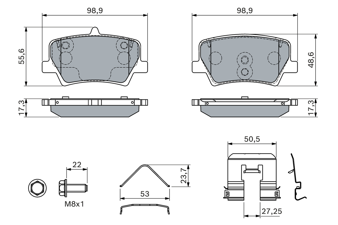 Bosch Remblokkenset, schijfrem 0 986 460 142