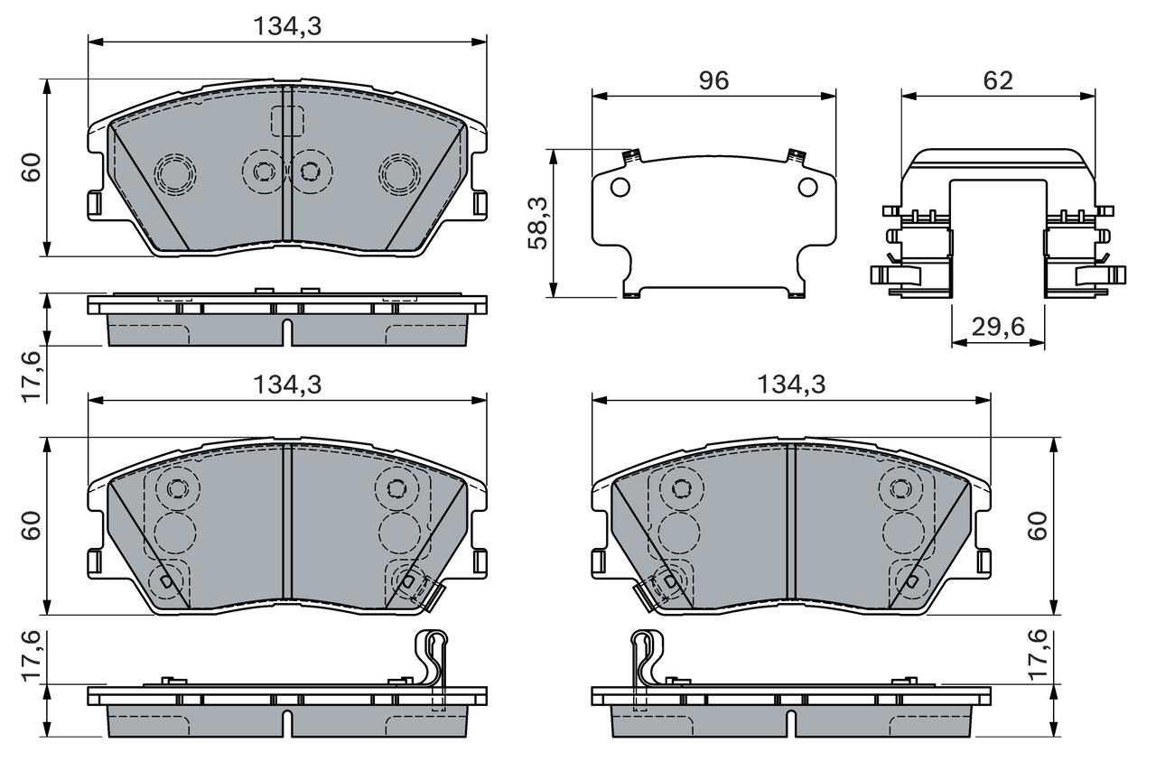 Bosch Remblokkenset, schijfrem 0 986 460 155
