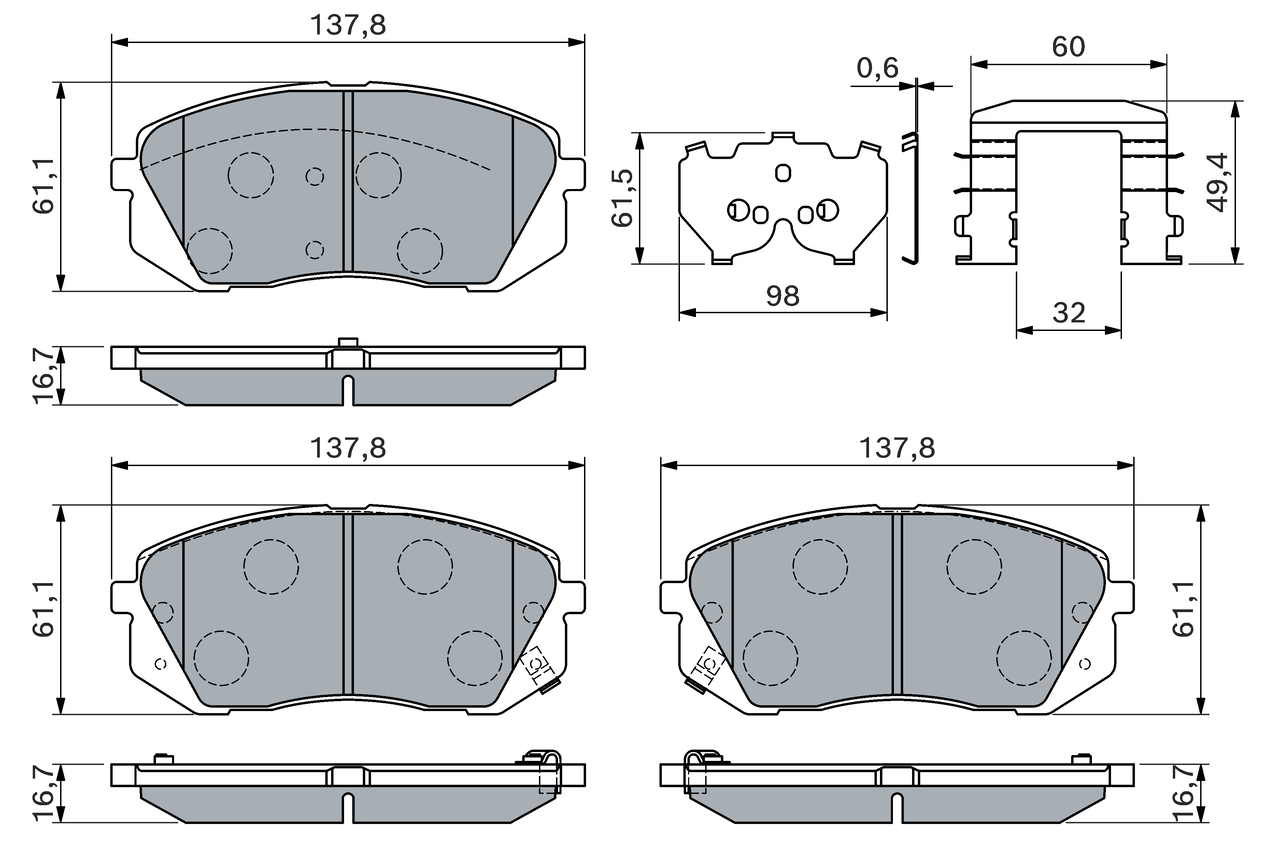 Bosch Remblokkenset, schijfrem 0 986 460 169