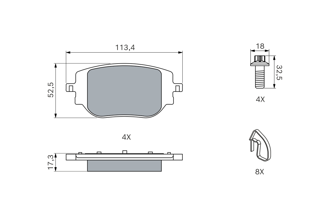 Bosch Remblokkenset, schijfrem 0 986 460 184